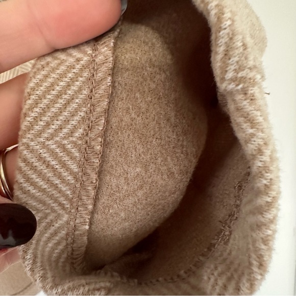 Khaki Tan Long Winter Blazer Cardigan Size Large - Picture 3 of 6